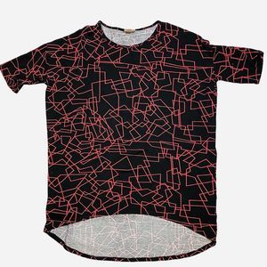 LuLaRoe Women's Irma Black & Pink High/Low Tunic Top Size Medium